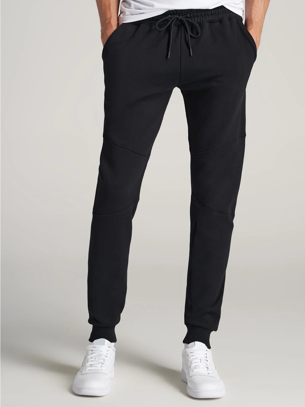 American Tall - Men's Black Jogger Pants with Drawstring Waist